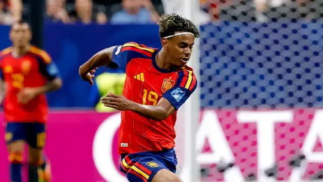 Spain's Lamine Yamal during the World Cup Group H soccer match between Spain and Saudi Arabia in Atlanta, Sunday, June 21, 2026. (AP Photo/Erik S. Lesser)