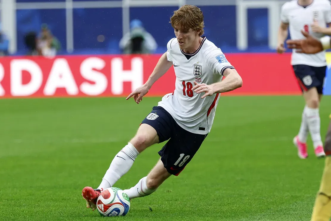 Foxborough (United States), 23/06/2026.- Anthony lt;HIT gt;Gordon lt;/HIT gt; of England in action during the FIFA World Cup 2026 group stage match England against Ghana, in Boston, Massachusetts, USA, 23 June 2026. EFE/EPA/GREG M. COOPER